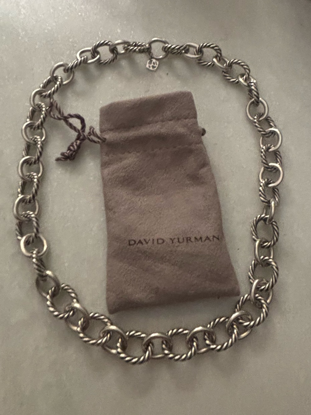 David Yurman Sterling Silver Oval Link Cable Necklace 925 84.4g 16.5” w/ Pouch